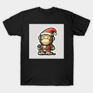 Christmas Monkey Elf T-Shirt